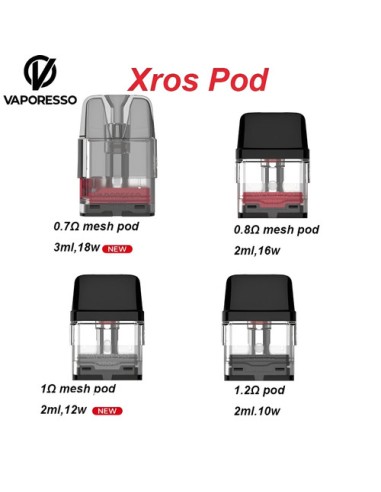 Pod et résistance de remplacement Xros / Xros mini / Xros 2 /Xros 3 / Xros 3 mini Vaporesso